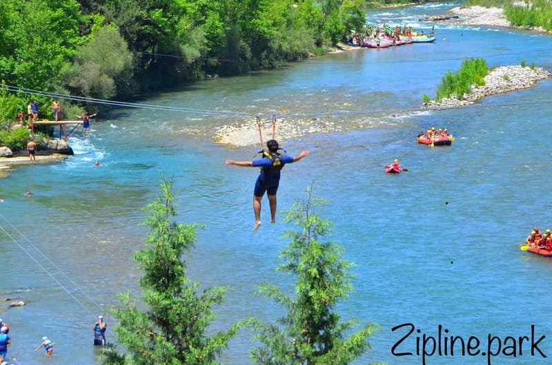 Alanya/Side/Antalya: Canyon Rafting, Buggy & Zipline Tour - Zipline Over the Canyon, Timing, and Water Shoes