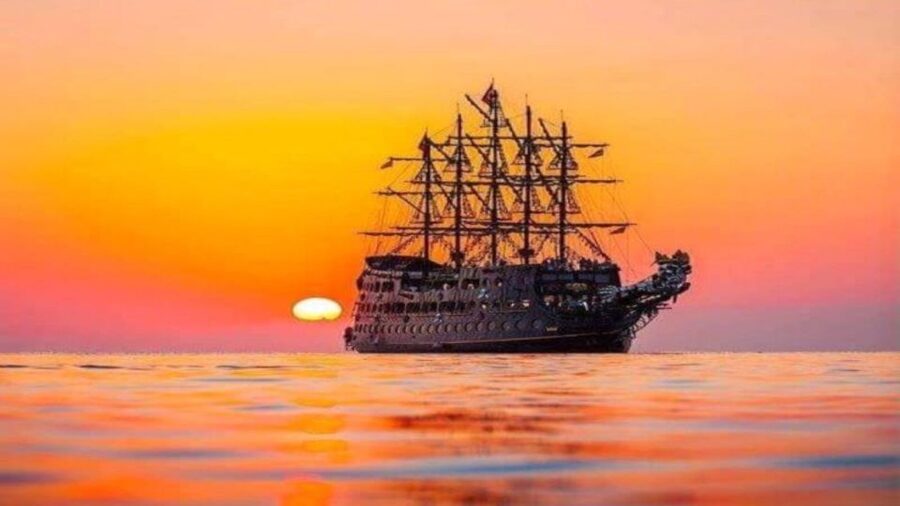 Alanya: Sunset Cruise with Dinner - What You See From the Sea: Red Tower, Cleopatra Beach, and Cave Pass-By