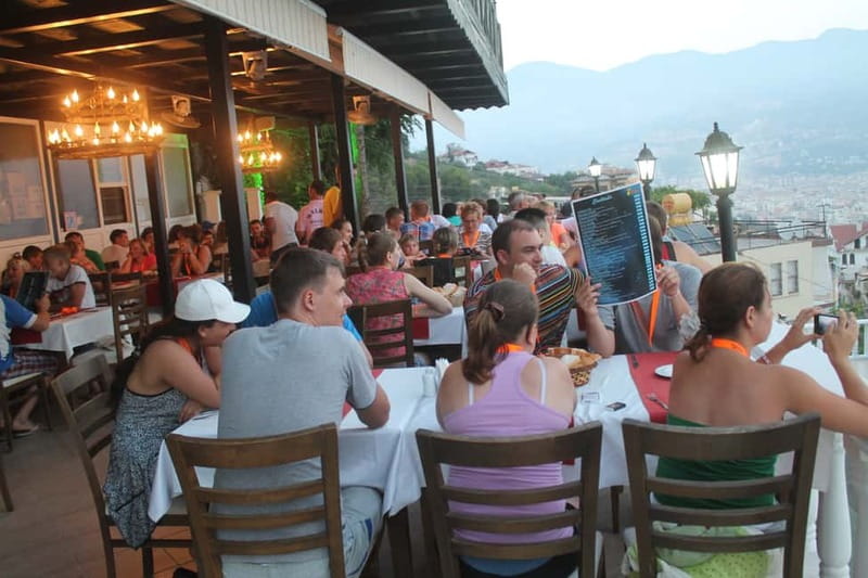 Alanya: Sunset Night Safari with Boat Trip with Dinner - Dinner, belly dancing, and the real food check