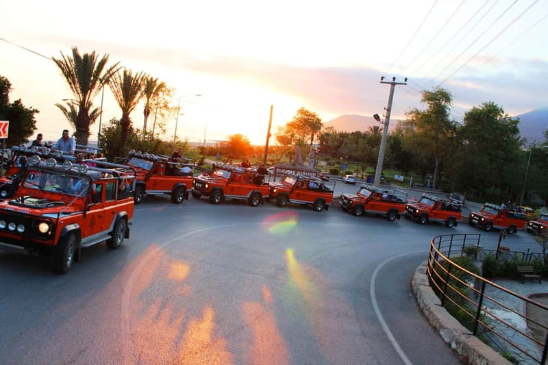 Alanya: Sunset Night Safari with Boat Trip with Dinner - Jeep safari after pickup, and why off-road matters here