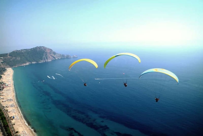 Alanya: Tandem Paragliding SkyDiving With Pick-up & Drop-off - What you see from 700m: Cleopatra Beach and Alanya Castle from above