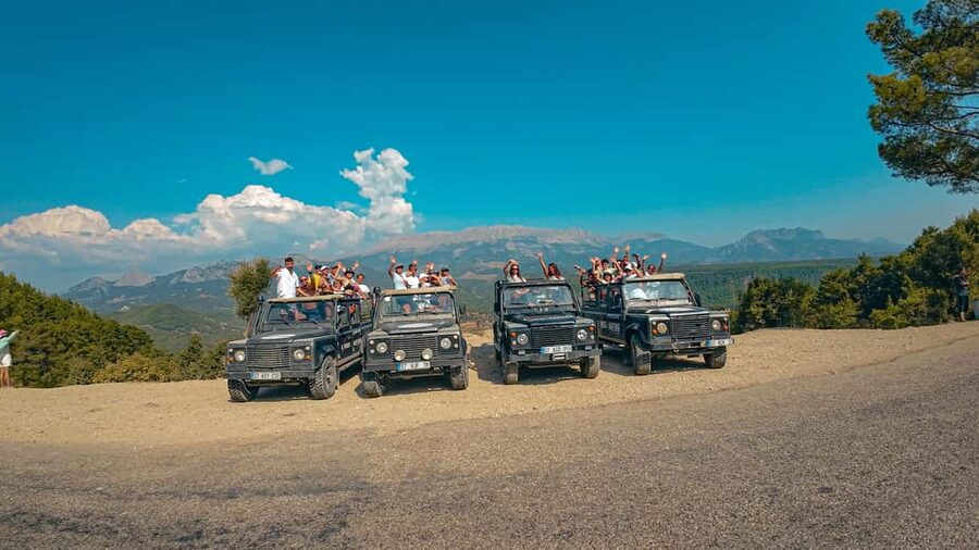 Antalya Outdoor Adventure: Rafting, Jeep & Quad w/Lunch - Monster Scorpion jeep safari in the Taurus Mountains: dust, trees, and team energy