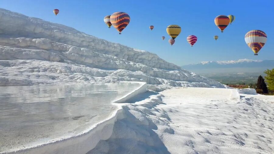 Antalya: Pamukkale Guided Tour With Optional Balloon Flight - Guided Pamukkale terraces: what to look for on the white steps
