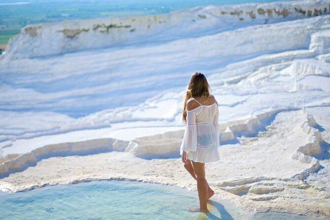 Antalya Pamukkale Hot Springs & Hierapolis Tour With Lunch - Pamukkale first stop: stonemason art and getting oriented