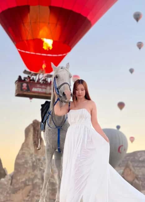 Cappadocia Sunrise & Sunset Horse Tour with Photography - White Valley viewpoint: where sunset light does the heavy lifting