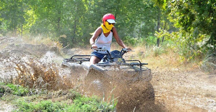 City of Side: Guided Quad Bike Riding Experience - The 15 km quad ride, with mountain turns and river-area scenery