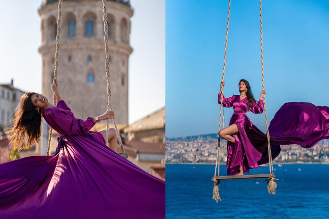 Flying Dress Rooftop Photoshoot in Istanbul (2Concepts, 1dress) - Photo Deliverables: Originals Now, Edited Photos in 10 Days, Reels for Social Media