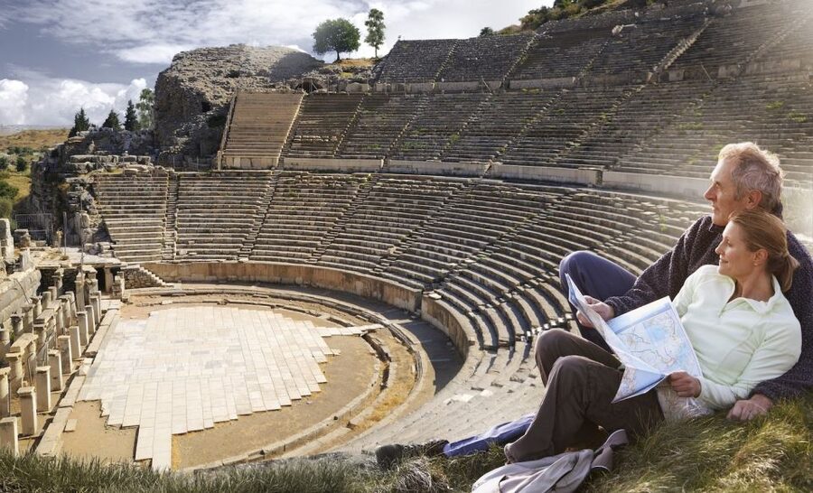 From Kusadasi Cruises: Ephesus Private Guided Tour - The Great Theater, standing where crowds once roared