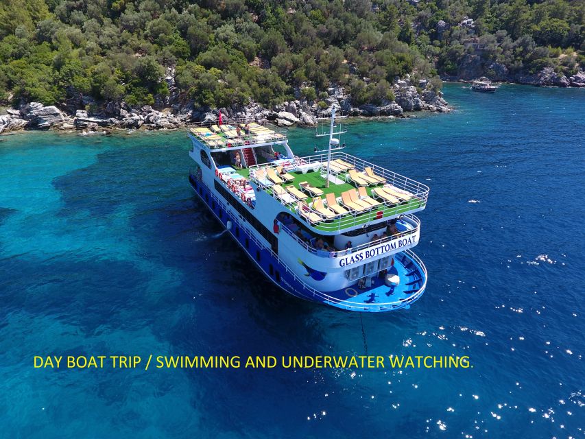 From Marmaris: Day Trip by Glass Bottom Semi Submarine - Four bay swim stops: Aquarium Bay, Kadirga Bay, Green Sea Bay, Paradise Island Bay