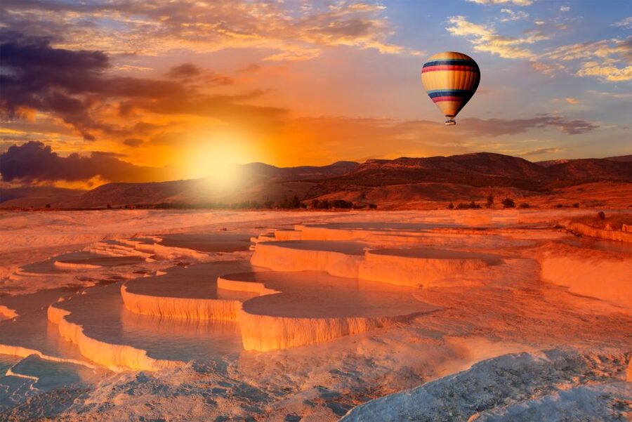 From Marmaris: Pamukkale Evening Tour with Transfer & Dinner - First stop: Cotton Castle, travertines, and photos without the daytime rush