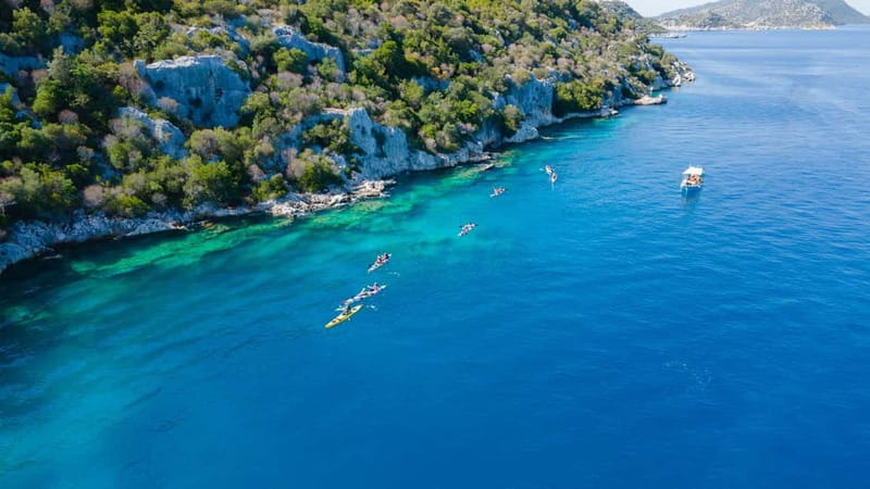 From Ucagiz: Kekova Sea Guided Kayaking Tour - Kekova Island and the Sunken City, paddling alongside ruins