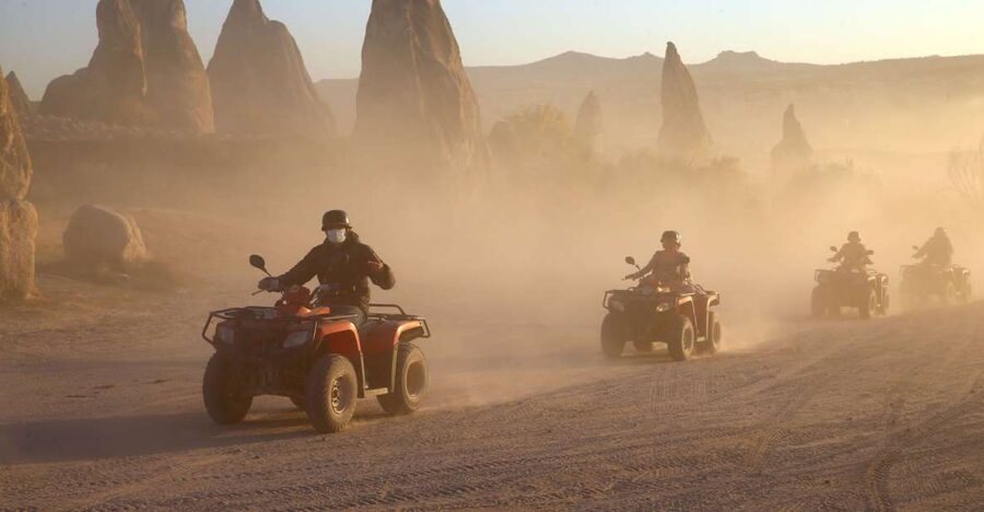 From Ürgüp/Göreme: Cappadocia Sunrise or Sunset Quad Tour - Hotel pickup in Urgup or Goreme, plus what to bring