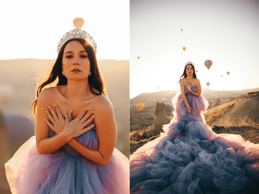 Göreme: Cappadocia Satin Flying Dress Rental - Language Support: Turkish, Russian, English