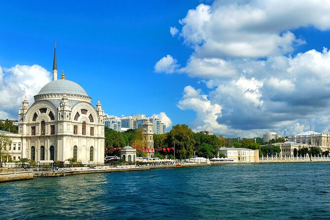 Guided Bosphorus Afternoon Cruise on Yacht - Spotting Dolmabahçe Palace in European style, with included admission