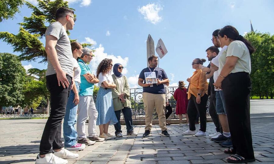 Hagia Sophia & Blue Mosque + Optional Basilica Cistern - Where the tour starts at Dsign Cafe, Hippodrome, and the Egyptian Obelisk