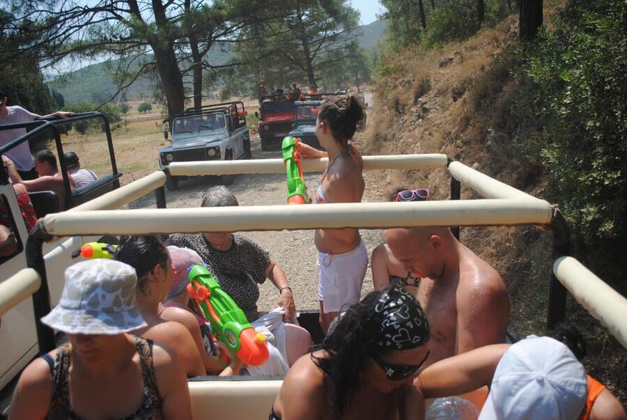Icmeler Jeep Safari, Lunch, Water Fight, Colour & Foam Party - Water guns, chaos control, and the water fight warm-up