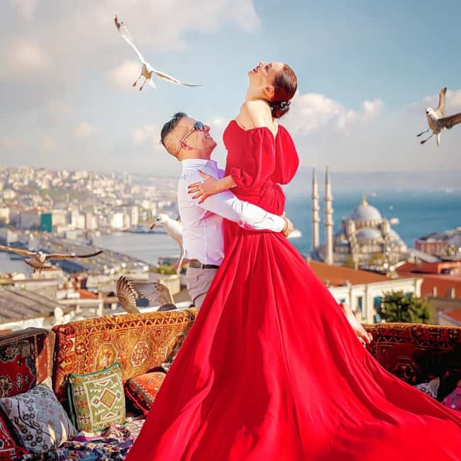Istanbul: Flying Dress Photoshoot at Rooftop Terrace - The Combined Tour Part: More Than One Background