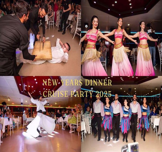 Istanbul: New Year's Eve Bosphorus Dinner Cruise Party 2027 - The 5-hour evening flow: hotel pickup, dinner, dancing, midnight, and back
