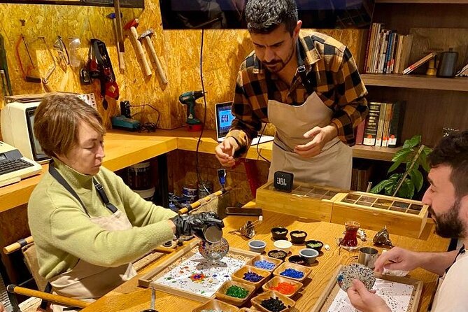 Istanbul Turkish Mosaic Lamp Workshop in Old Town - All Included - Choosing colors and placing tiles: where the fun gets real