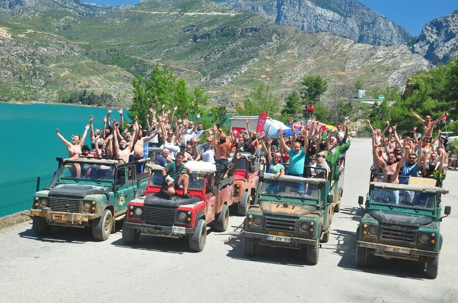 Jeep Safari-Lunch-Boat-Canyon-Waterfall-Foam,Water Party - Boat Trip Option: A Calmer Pace and a Chance to Rinse Off