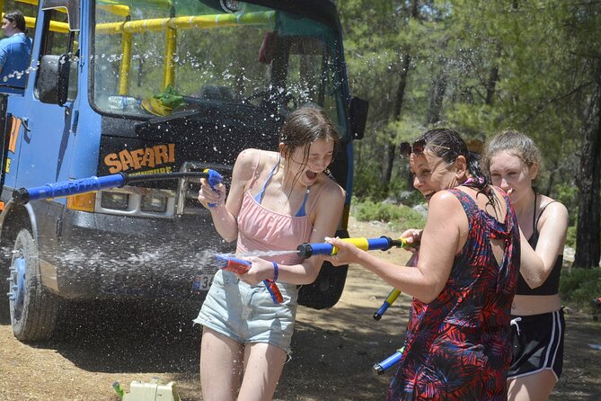 Jeep Safari Tour to Saklikent, Tloss and Yakapark from Fethiye - Forest water fight number two, then lunch near rock formations