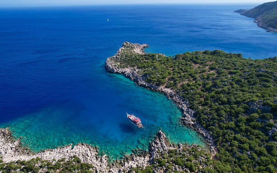 Kas: Full-Day Boat Tour with Lunch - Yarilgan Bay: snorkel gear, fish spotting, and a bat cave option