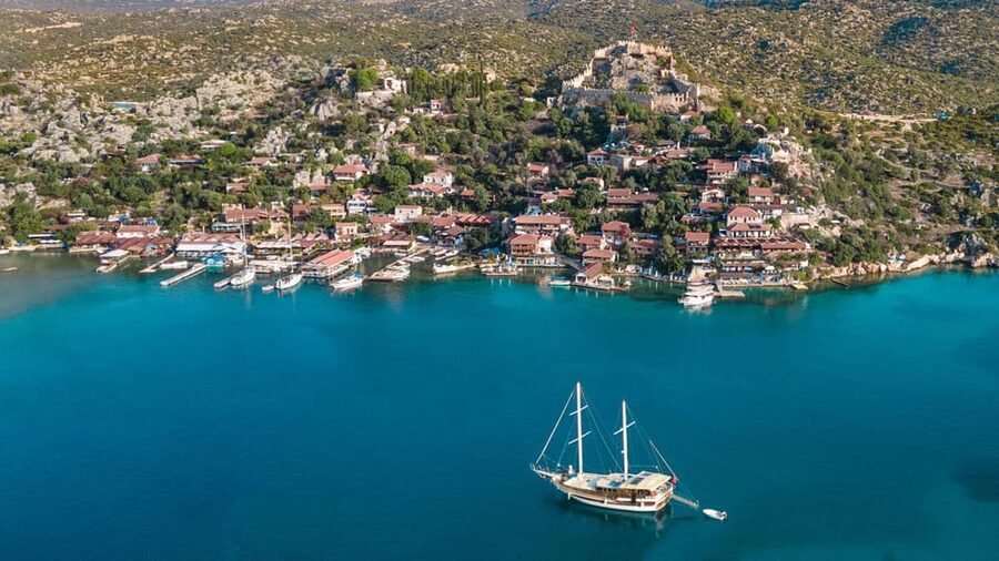 Kas: (Small Group) Day Trip to Kekova Island, Demre & Myra - Kaleköy (ancient Simena) and its castle ruins with sea views
