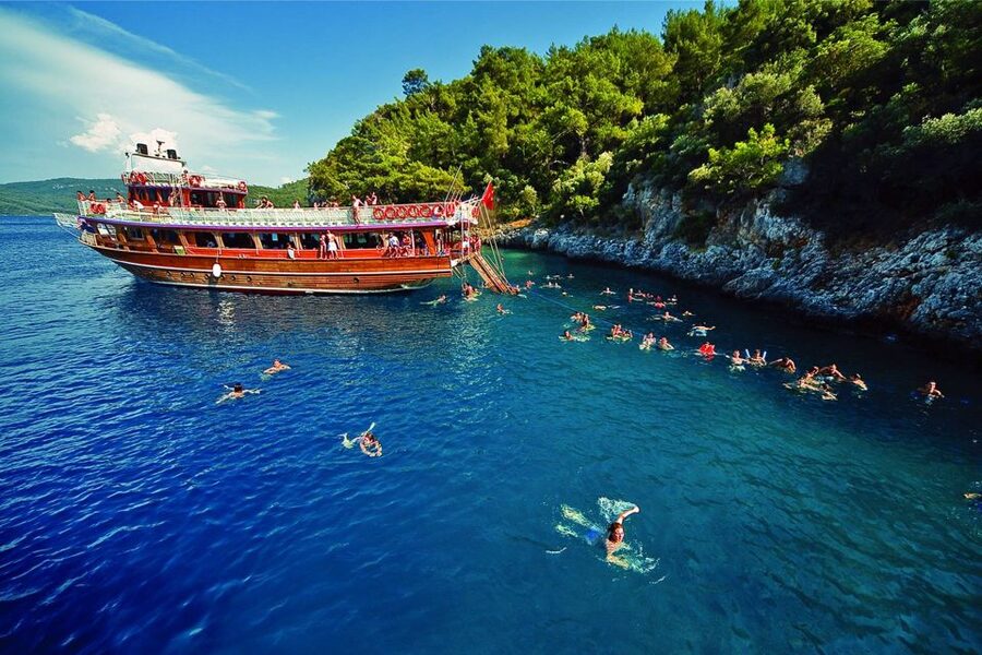 Marmaris Full-Day Boat Trip with Unlimited Soft Drinks+Lunch - From Marmaris hotel pickup to Adaköy fish farm