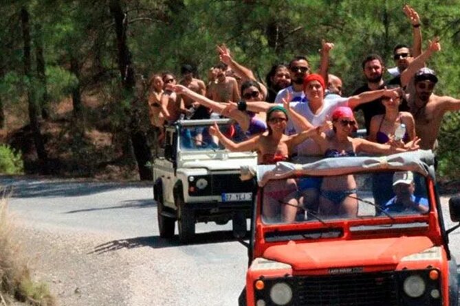 Marmaris Jeep Safari Tour With Waterfall and Water Fights - Waterfall stop outside a village: swim time, cold water, and slip risk
