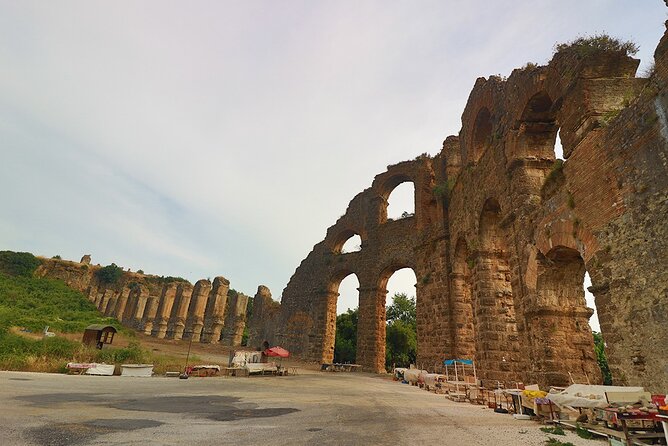 Perge Aspendos Aquaduct Side with Waterfall - Side Antik Kenti: ruins on a small peninsula with sea-town energy