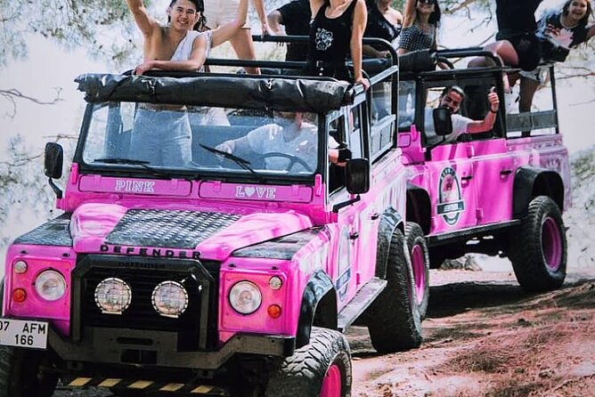 PINK JEEP TOUR - Alanya Jeep Safari - Jeep ride fun: water-gun play, mountain views, and real neighborhood glimpses