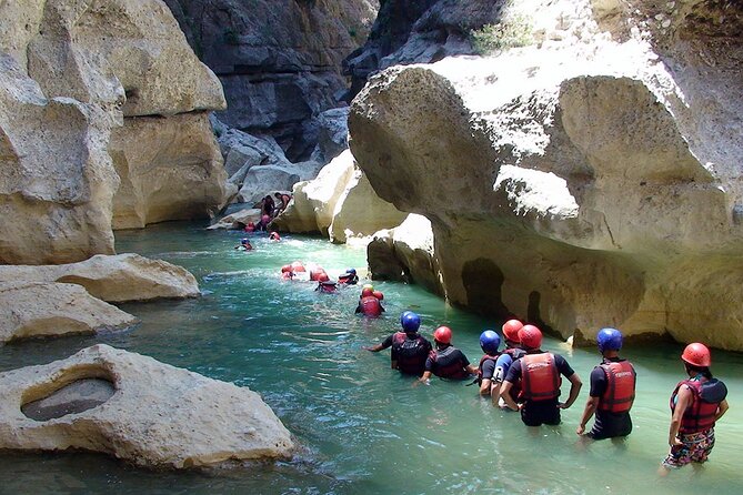 Rafting at Koprulu Canyon with Zipline Incl. Lunch f/Antalya - The rafting stop: helmets, life jackets, and real canyon water time
