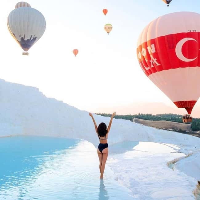 Side/Alanya: Pamukkale Hot Air Balloon Flight w/Lunch - Hierapolis Ruins: Ancient Steps Next to the Thermal Terraces