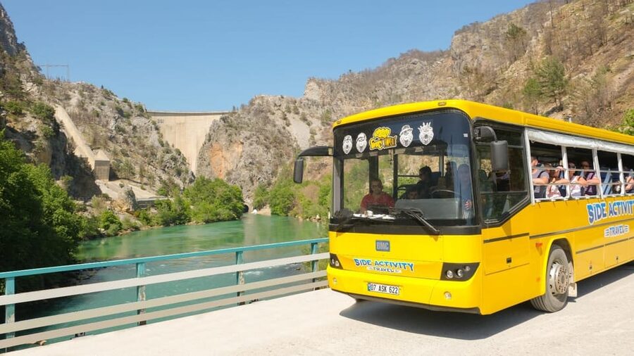 Side: Cabrio Bus and Boat Day Trip at the Green Lake - Manavgat River time, plus dam and countryside photo breaks