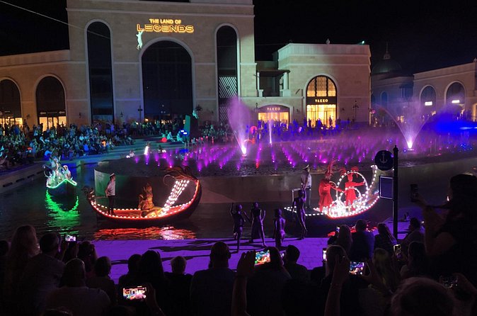 Side Land of Legends Night Show with Included Transfers - The night performances: parades, boat carnival, fountains, and lasers
