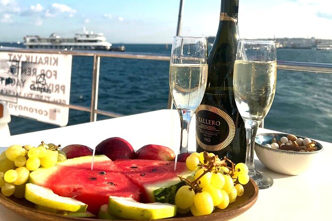 Sunset or Daytime Istanbul Guided Luxury Yacht Cruise with Snacks - Maiden’s Tower at dusk, the legend you’ll see in real life